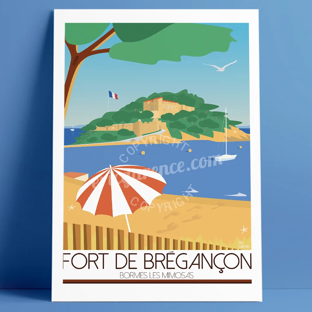 Affiche Fort de Brégançon Bormes les Mimosas
